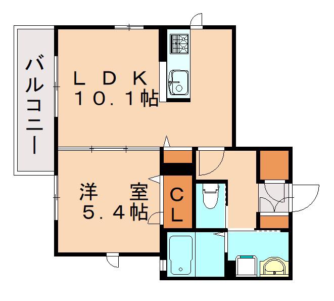シャーメゾン藤(1LDK/1階)の間取り写真