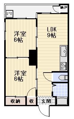 草加マンション(2LDK/1階)の間取り写真