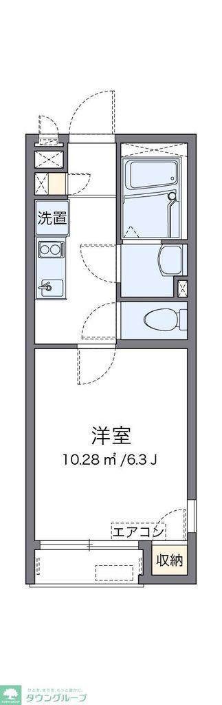 レオネクストイーストハイム(1K/2階)の間取り写真