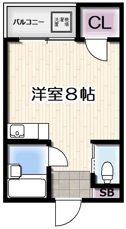 バーブルパークマンション(ワンルーム/3階)の間取り写真