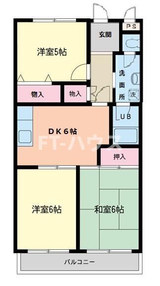 第五メゾン相葉コーポ(3DK/3階)の間取り写真