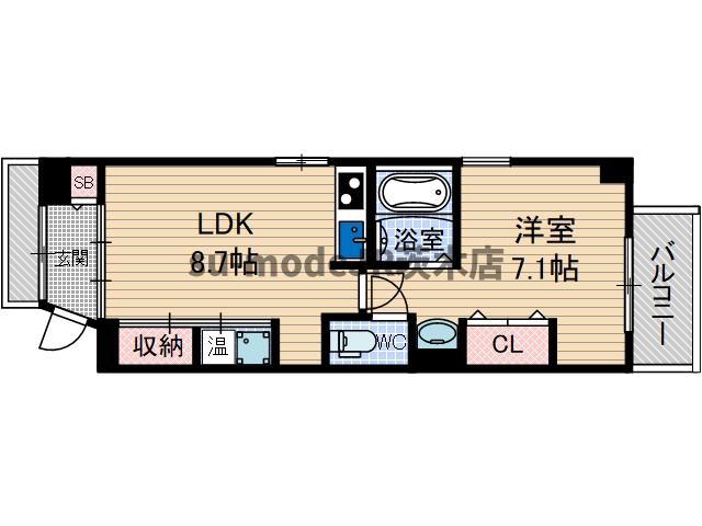 アンシャンテ総持寺(1LDK/2階)の間取り写真