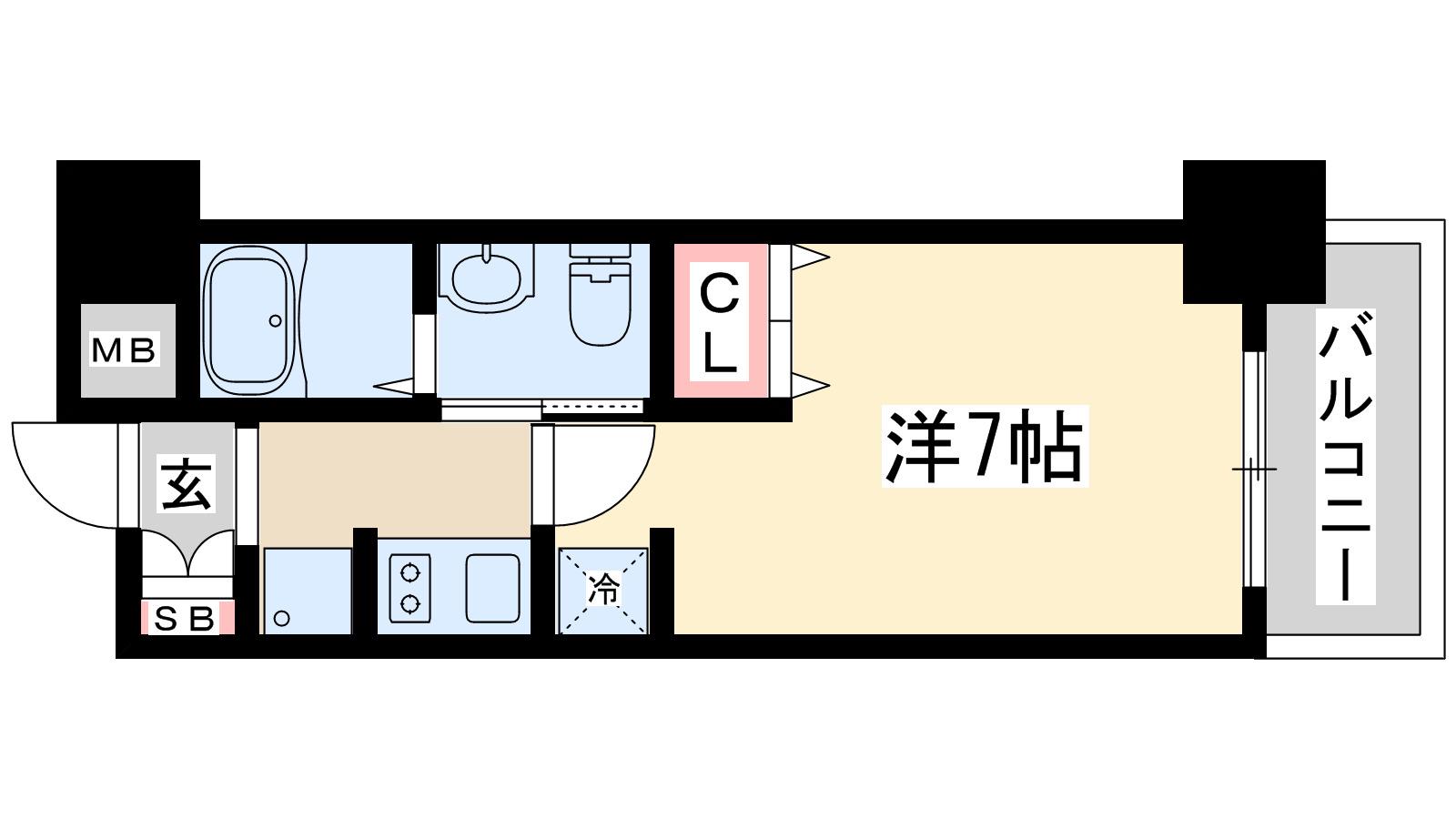 エステムコート新大阪10ザゲート(1K/4階)の間取り写真