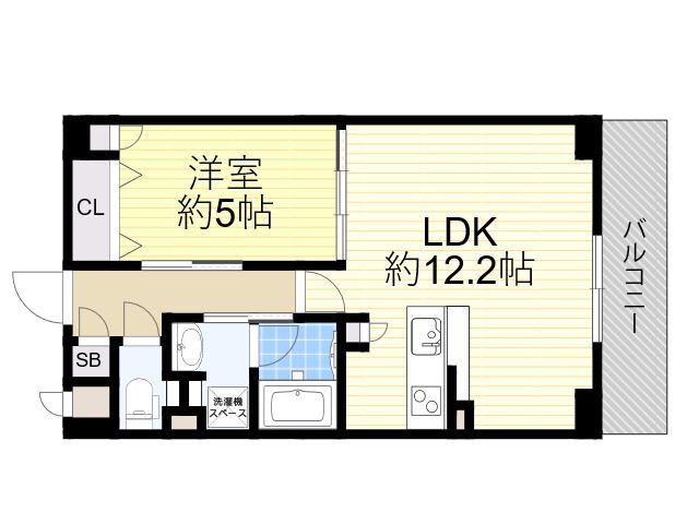ESTAGEO関目高殿(1LDK/4階)の間取り写真