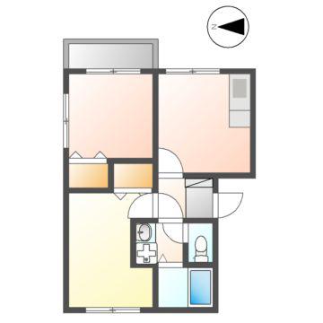 メゾン新山口II(1LDK/3階)の間取り写真