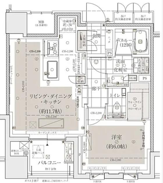 アトラス麻布十番(1LDK/8階)の間取り写真