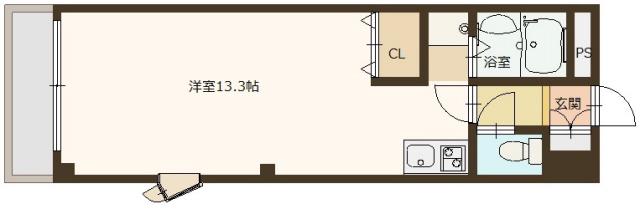 THE CITY大津(ワンルーム/1階)の間取り写真