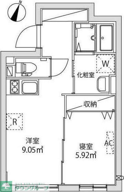 GRANDRESIDENCE ASAGAYA(1DK/3階)の間取り写真