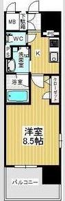 セレニティー大須(1K/4階)の間取り写真