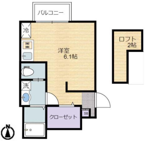 あんしん日置荘西町(ワンルーム/1階)の間取り写真
