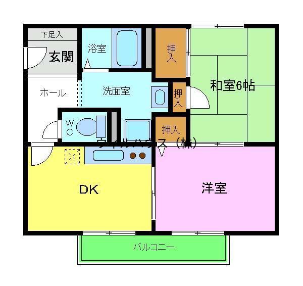 リバーハイツ石津(2K/2階)の間取り写真