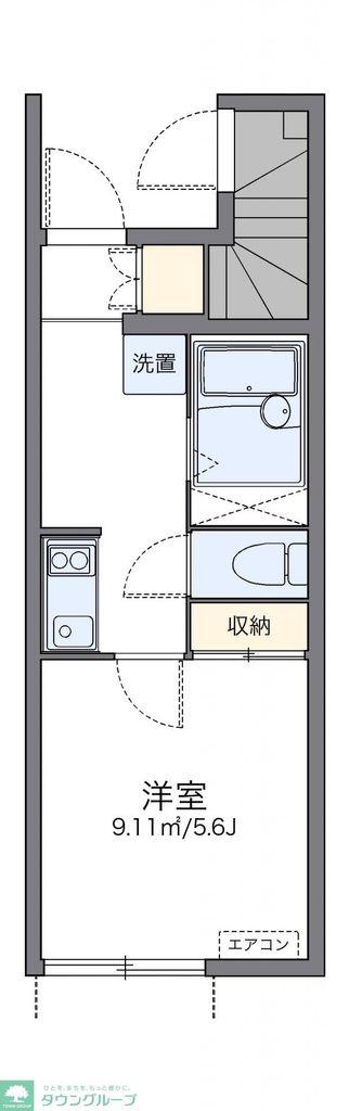 レオネクスト新座ブルー(1K/1階)の間取り写真