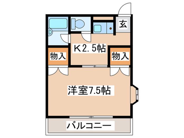 シャトレー文京(1K/2階)の間取り写真