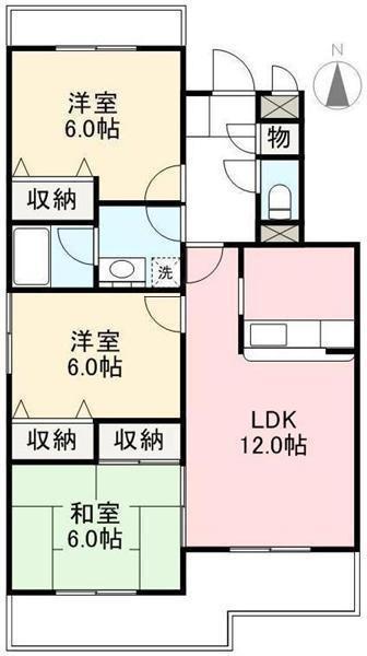 マイレーミアサミII(3LDK/1階)の間取り写真