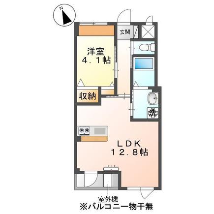 メゾンアドラブール(1LDK/1階)の間取り写真