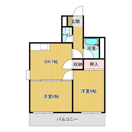 エスパシオ日進(2DK/4階)の間取り写真