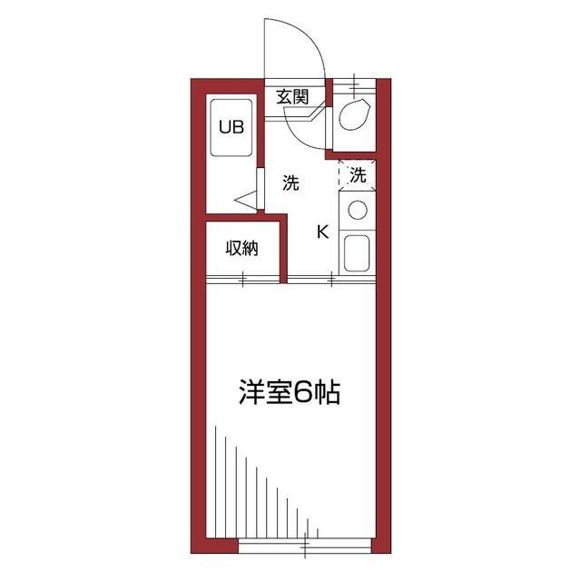 パルテール千歳烏山(1K/2階)の間取り写真