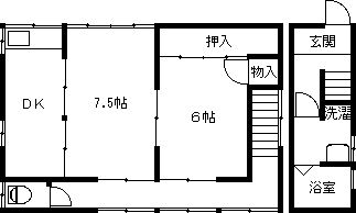 小竹アパート(2K/1階)の間取り写真