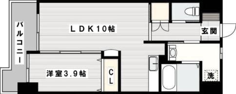 プリーモ天神(1LDK/5階)の間取り写真
