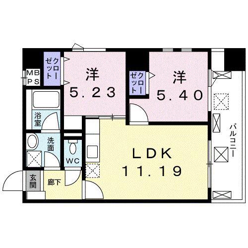 コンフォルト南葛西(2LDK/7階)の間取り写真