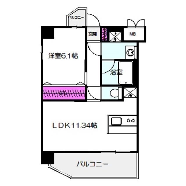 プレジオ都島ASIAN(1LDK/3階)の間取り写真