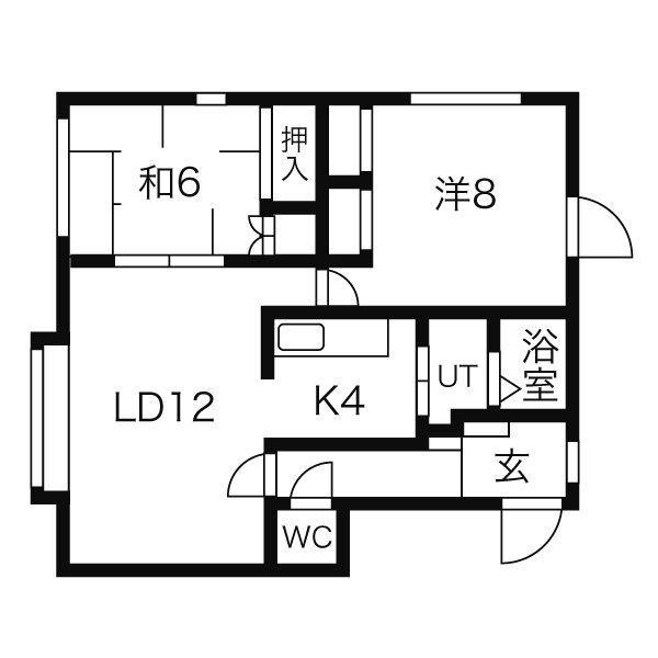 第3林マンションA(2LDK/2階)の間取り写真