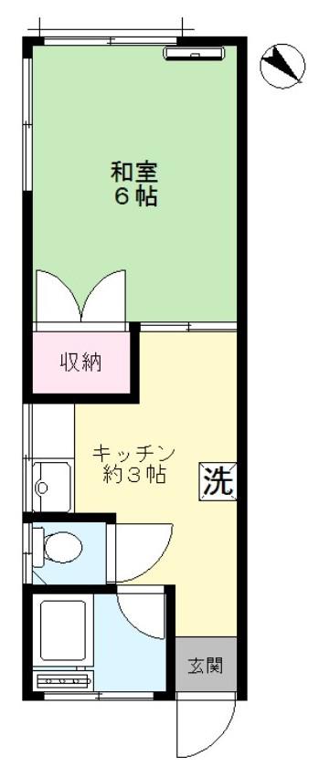 松山荘(1K/2階)の間取り写真