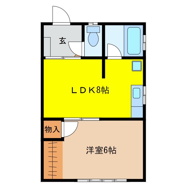 サーラスハマA・B・C・D・E(1LDK/1階)の間取り写真