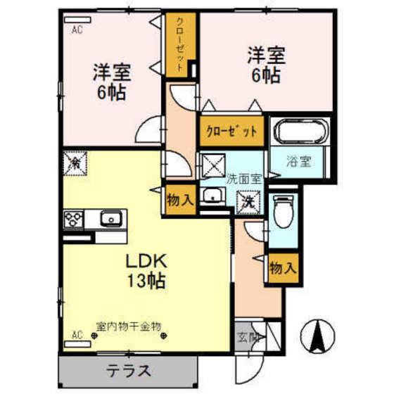 グラン クラシック(2LDK/1階)の間取り写真