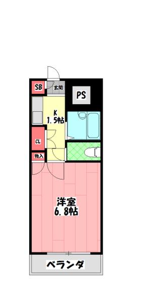 メゾン・ドゥ・シェポル(1K/7階)の間取り写真