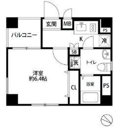 グランフォース亀戸(1K/8階)の間取り写真