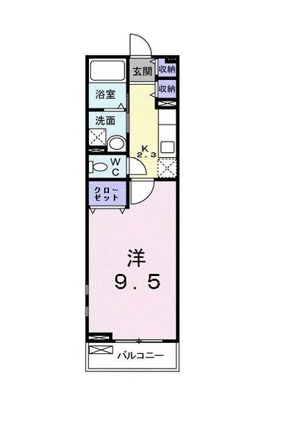 ピット ファースト(1K/2階)の間取り写真
