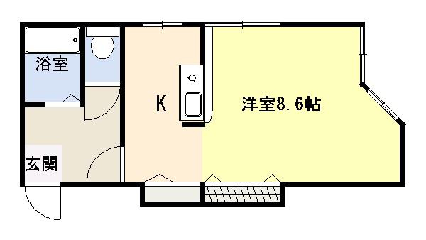 アップルハウス沼垂(1K/2階)の間取り写真