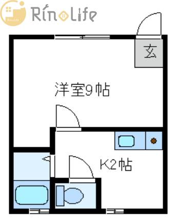 エクセレント老原A棟(1K/1階)の間取り写真