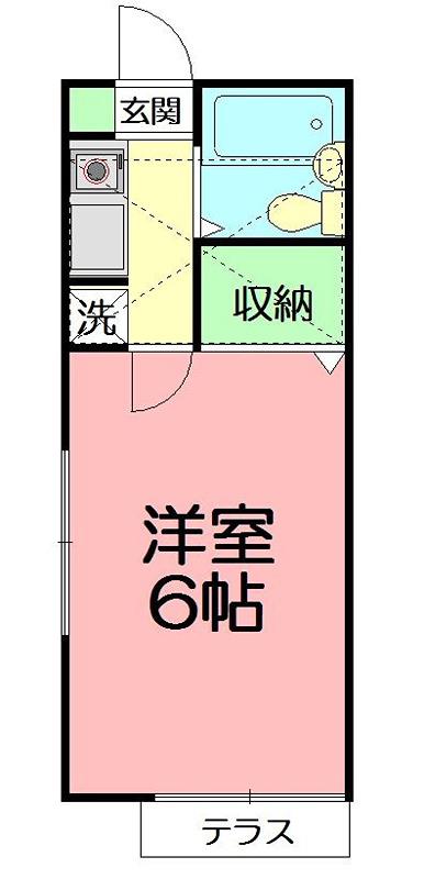 ドルフィン鎌倉Ⅲ(1K/1階)の間取り写真