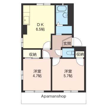 井野ハイム(2DK/1階)の間取り写真