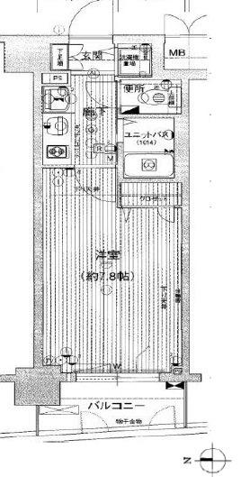 プレサンス本町リアルシティ(1K/4階)の間取り写真