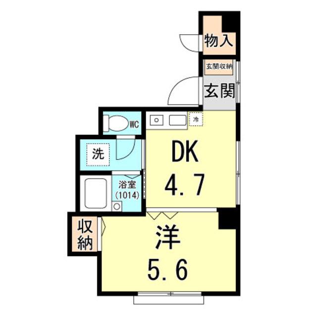 イースト西代(1DK/2階)の間取り写真