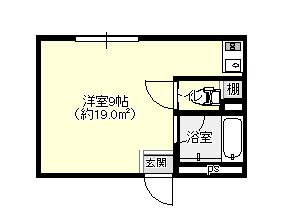 ファインハウス西元(ワンルーム/2階)の間取り写真