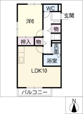 ベルバラード(1LDK/1階)の間取り写真