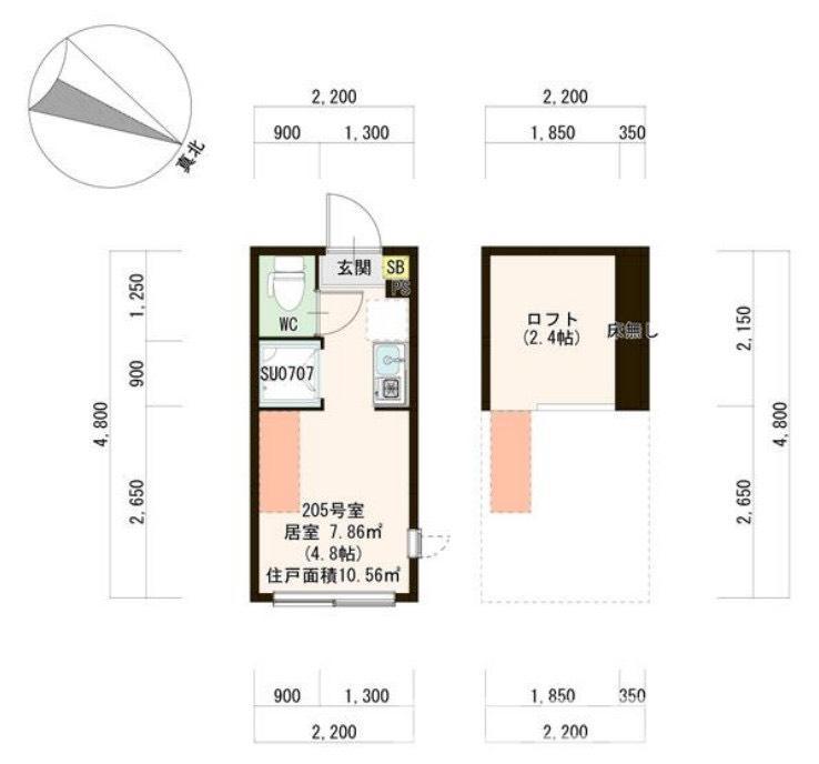 NANO COMFORT 杉並(ワンルーム/2階)の間取り写真