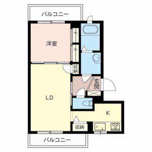 シャーメゾン アグレアーブル(1LDK/2階)の間取り写真