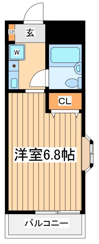ツインズ大倉山(1K/3階)の間取り写真