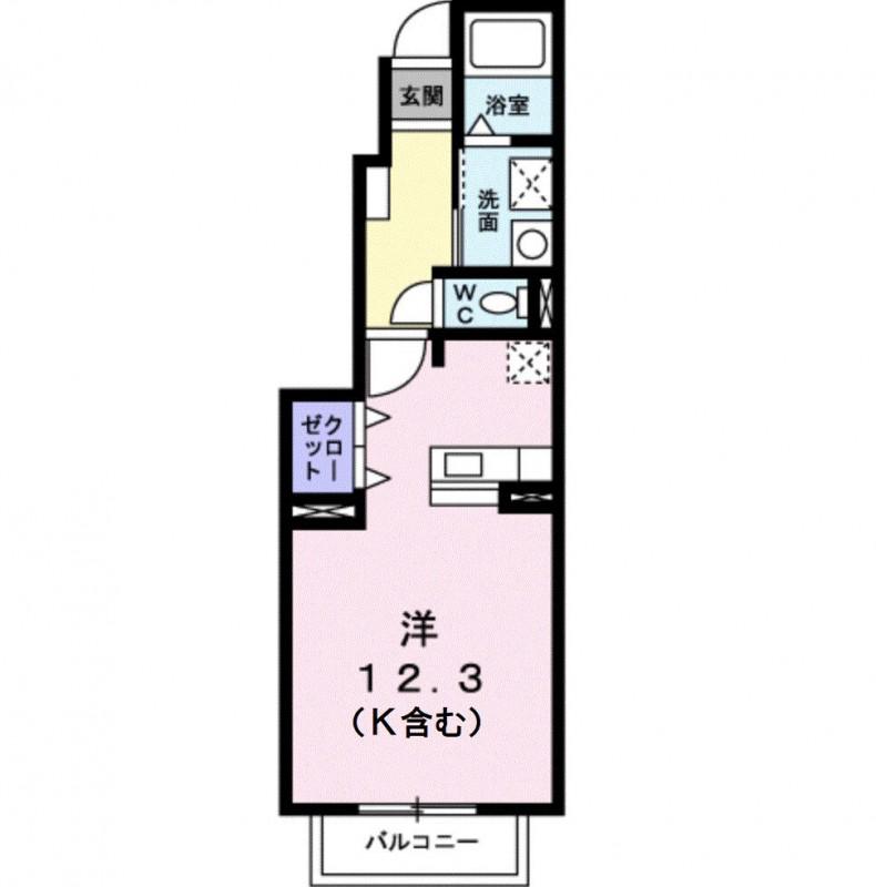 NOWLIFEB(ワンルーム/1階)の間取り写真