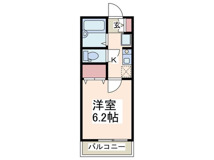ソレーユ(1K/2階)の間取り写真