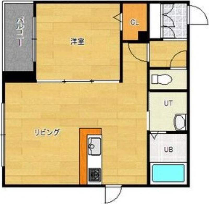 地下鉄南北線 麻生駅 徒歩5分 4階建 築12年(1LDK/3階)の間取り写真