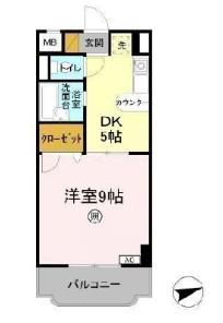 ワイアールレジデンス(1DK/7階)の間取り写真