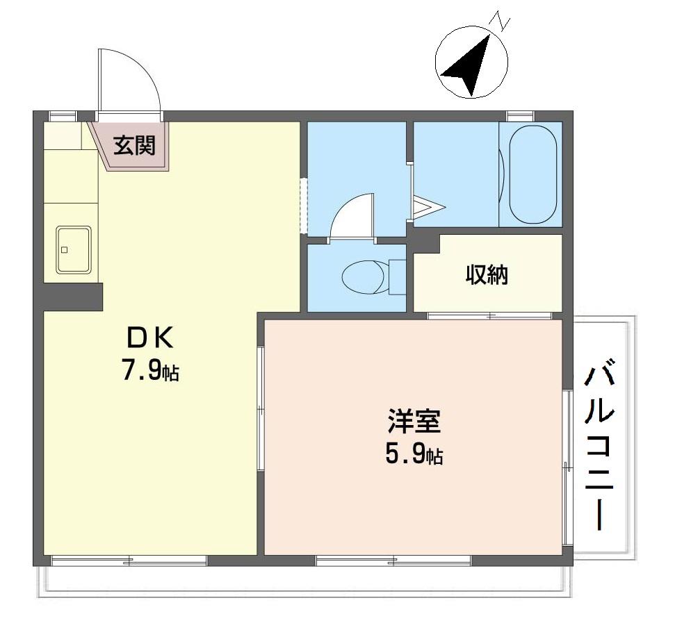 SHAMAISON メゾン栄(1DK/2階)の間取り写真