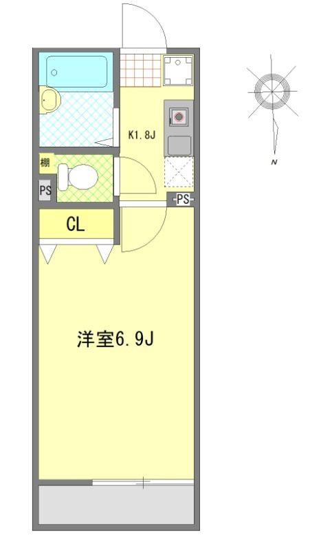 アペックス・東四ツ木(1K/2階)の間取り写真