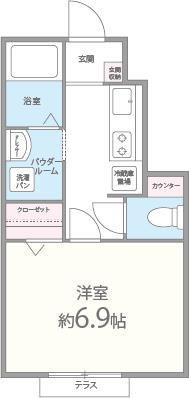 ヴィンヒル23(1K/1階)の間取り写真